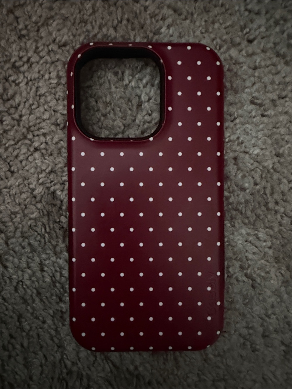 Maroon Polka Dot Protective Phone Case - CASELY IPHONE 14PRO